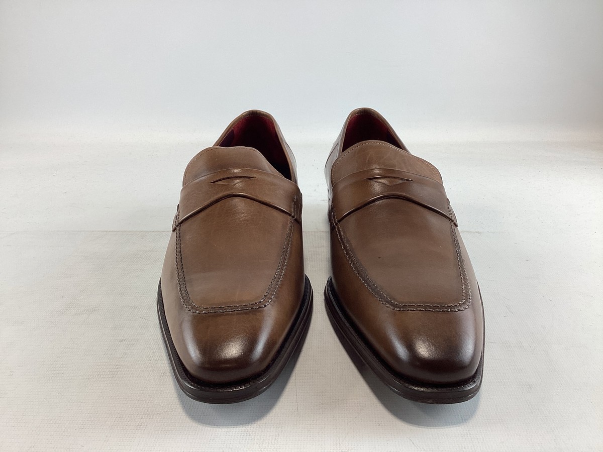 Mens Mezlan Cognac Calfskin Toulon Loafer Shoes Size 10 NEW 
