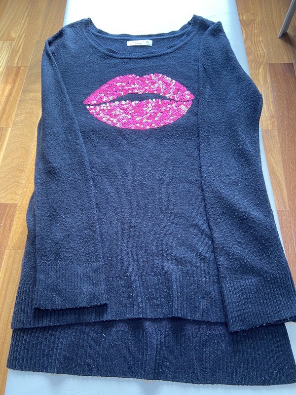 Girls Black light Sweater Top Size XL school party Evening Fall summer spring