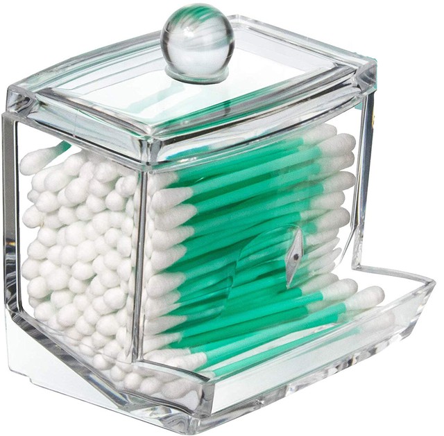 Acrylic QTip cottonswab Storage Dispenser Clear Cotton Ball Swab