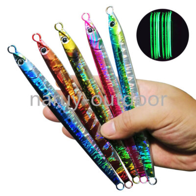 150g 180g Speed Falling Fast Sinking Vertical Luminous UV Jigs Metal Lure