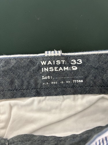 J Crew Shorts Mens 33 Chino Seersucker 9" Blue striped (66) - Picture 7 of 9