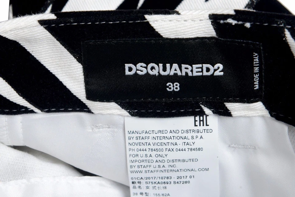 Pantalones informales recortados multicolores para mujer Dsquared2 US XS IT 38 Foto 4 de 4