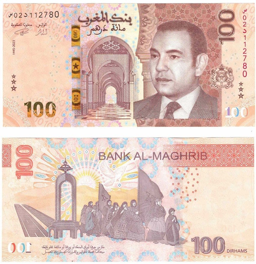 2023-morocco-p81-100-dirham-unc-banknote-new-ebay