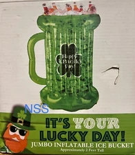 INFLATABLE ICE BUCKET COOLER St. PATRICK'S DAY 2’Ft Tall It’s Your Lucky Day NEW