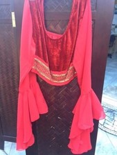 Velvet and Chiffon Fluted Sleeve Bead and Sequin Border Tops