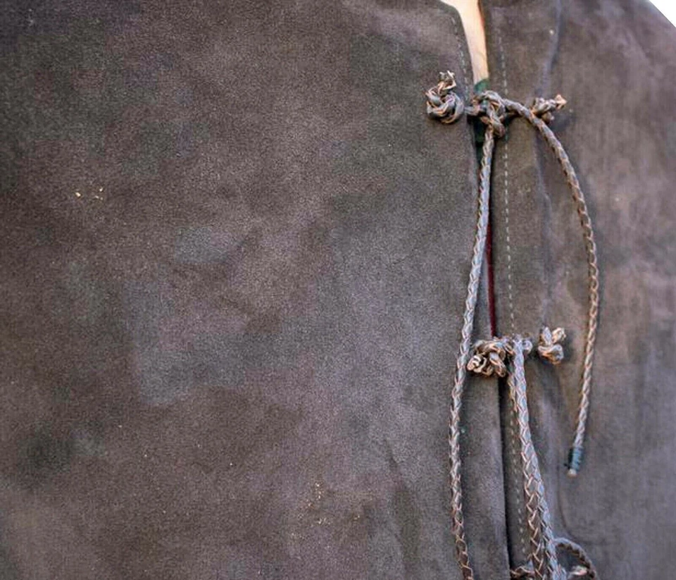 Woodsman 中世纪束腰外衣 Cosplay & Larp 服装皮革盔甲长 Jerkin  — 第 4/4 张图片