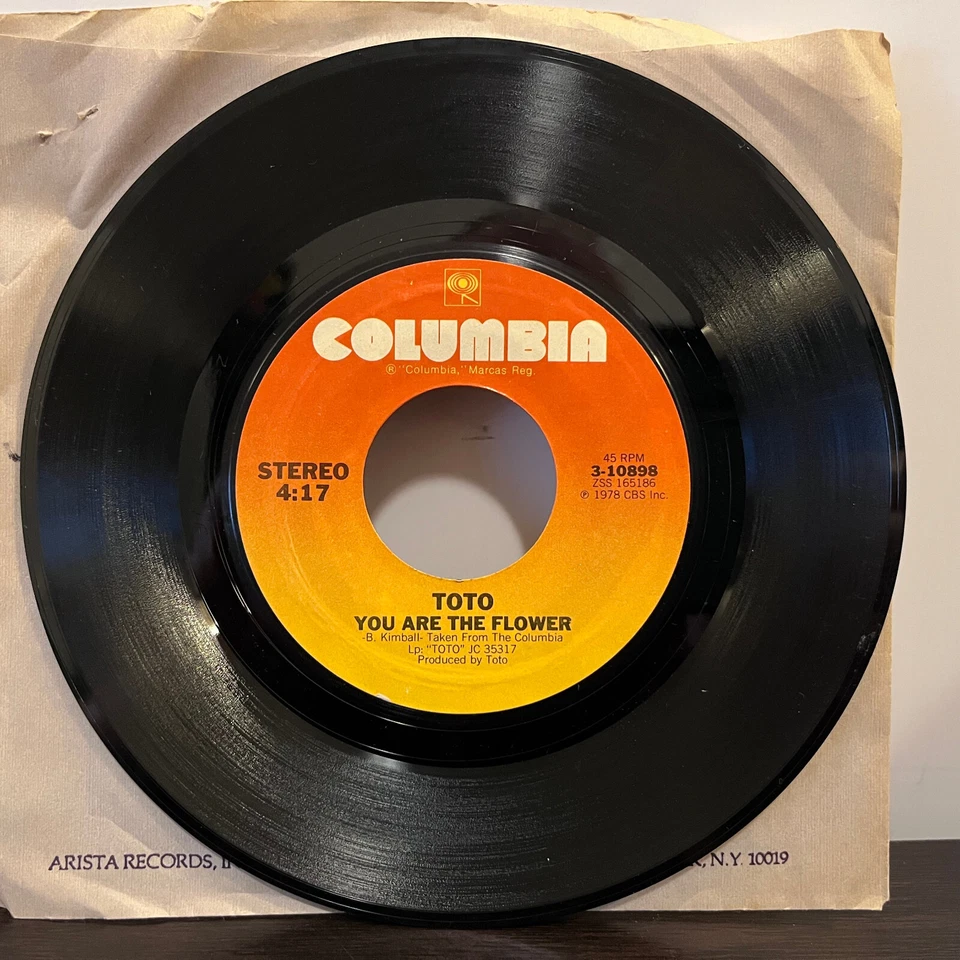 TOTO - I'll Supply The Love / You Are The Flower - 7" Vinyl Record 45RPM - EX - Image 2 of 2