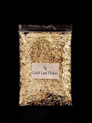 Gold Leaf Flakes 3 Grams All Crafts Nail Art Painting Decorations Gilding Resin