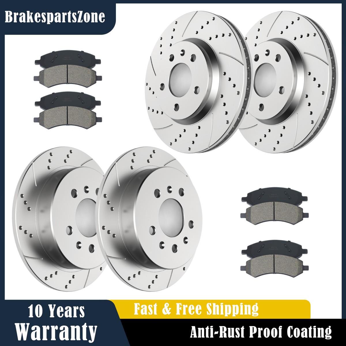 Rear Drilled Rotors + Ceramic Brake Pads 313.1mm For Acura MDX - Foto 9