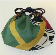 Japanese  Draw-String Bag Shantung drawstring "Kamawanu" New  in Original Wrap