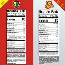 RITZ Original Crackers and Easy Cheese Cheddar Snack Variety Pack, 1 Family S...