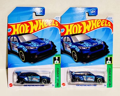 2x Hot Wheels FORD MUSTANG MACH-E 1400 Green Speed 10/10 NEW IN BOX TreasureHunt