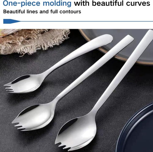 4pack Stainless Steel Sporks for Everyday Use,Camping Hiking Heavy Duty Flatware - Picture 8 of 9