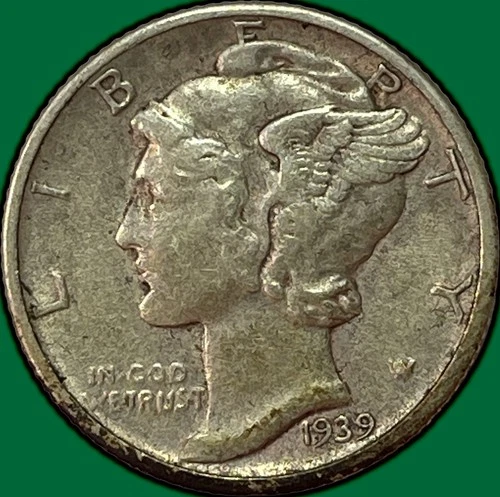 1939-D Mercury Dime Extremely Fine XF Coin #36933