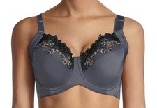 Modern Movement Gray Black Gold Trim Baby Lavin Underwire Bra S42BM240 Sz 36 G
