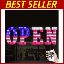 Customizable LED Open Sign - 30'' x 10'' with Remote Control for Bars & Salons