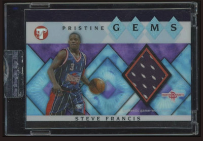 Steve Francis /25 #GEM-SF 2003-04 Topps Pristine Gems Refractor Rockets GU Patch
