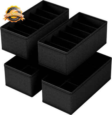 Sock Underwear Drawer Organizer 4 Pack Closet Storage Boxes Dividers