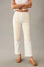 NEW Anthropologie pilcro surplus high rise slim pants in Ivory 30