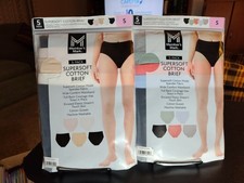 Lot of 2 Member's Mark Women's 5-Pack Super-Soft Cotton Brief Small New