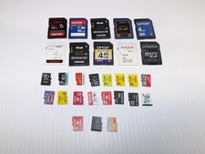Lot of 28 Memory Cards - Standard, Micro SD, & Adapter  - 48A