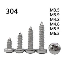 304 Stainless Steel M3.5 M3.9 M4.2-M6.3 Phillips Pan Head Self Tapping Screws