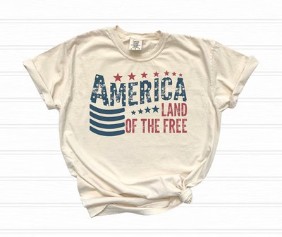 America Memorial Day Patriotic USA Flag Comfort Tee