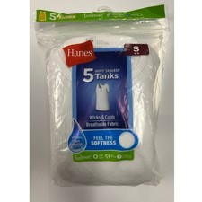 Hanes 5 Boys Tagless Tanks Small 6-8 Breathable Fabric Wicking Cool Comfort Soft