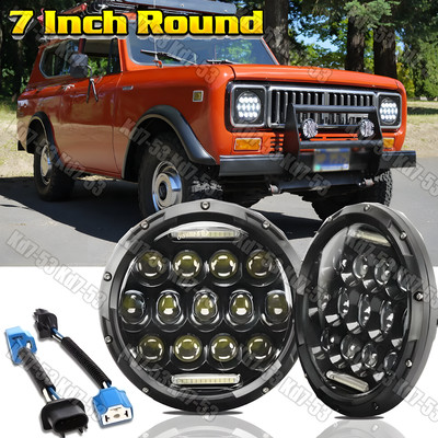 7inch LED Halo Headlights Amber Turn Signal For International Scout II 1973-1980
