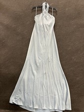 BHLDN Ruby Twist Halter Satin Gown Women's Size 4 Blue