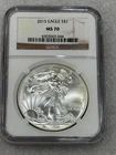 2015 SILVER EAGLE  NGC MS70  Brown Label ~~ Pristine - NO SPOTS (044)