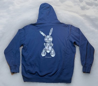 Jeff Koons x Uniqlo Stainless Rabbit 1986 XL Art Hoodie Sweatshirt Navy