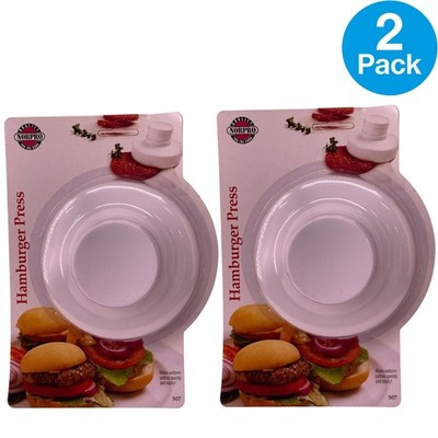 Norpro Hamburger Press 4-Inch Uniform Patty Maker White 2 Pack Bundle