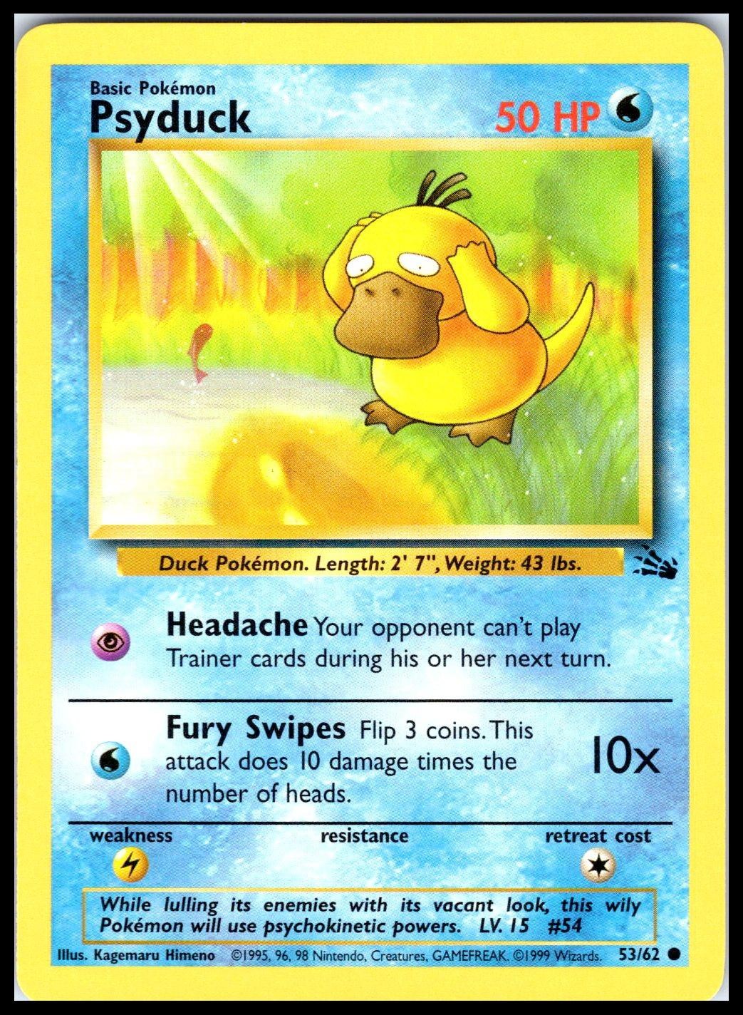 PSYDUCK - Pokemon - 53/62 Fossil - Unlimited LP