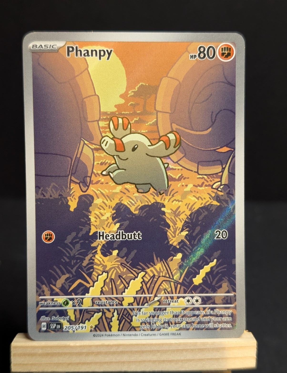 Pokémon TCG Phanpy 205/191 SV08 Surging Sparks IR Holo NM