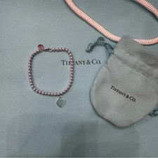Return Tiffany  Co. Silver Heart Bracelet blue bead