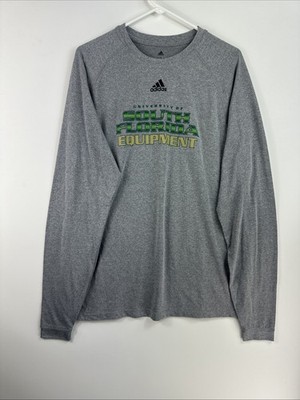 Adidas USF South Florida Bulls Climalite Men s Large Gray Long Sleeve T-shirt