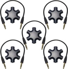 5-Jack Audio Headphone Jack Splitter 5 Way for 3.5mm Devices Multi Earphone Aux