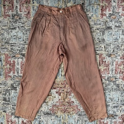 Comme Des Garcons Homme Plus 80s 2 tuck carrot trousers tan men's size S twill