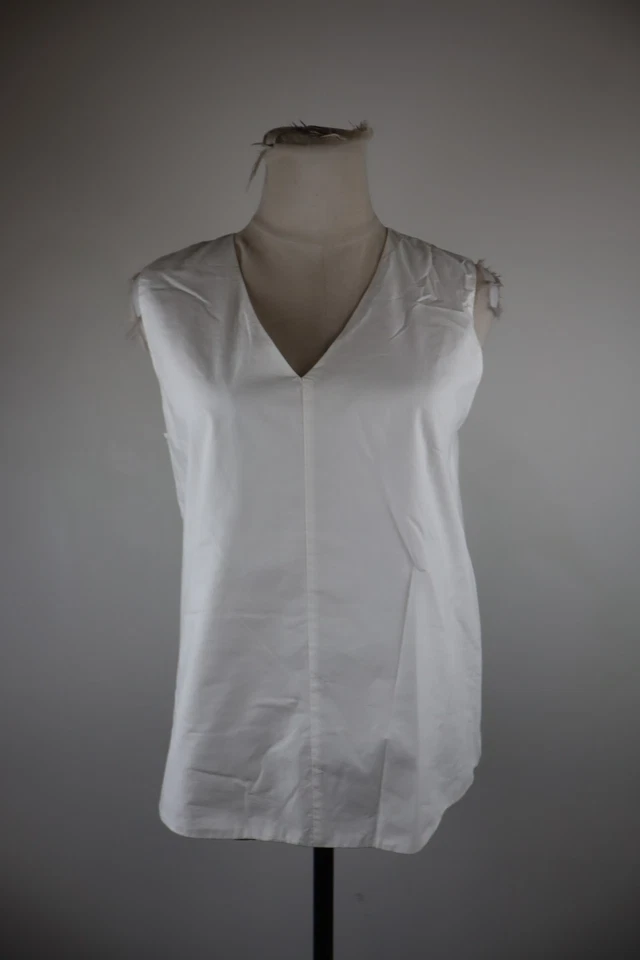 Max Mara Weekend Max T-Shirt Sans Manches Femme S Coton Élasthanne Blanc - Photo 1/4