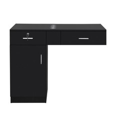 Black 3 Hair Dryer Salon Cabinet E0 Particleboard 2 Drawers 1 Lock 1 Door
