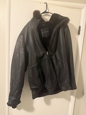 Marc New York Andrew Marc Black Leather Shear...