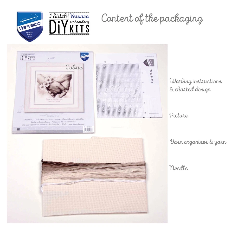 Kit punto de cruz recién casado de Vervaco Foto 4 de 4