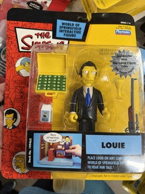VINTAGE 2003 Playmates The Simpsons WOS LOUIE Interactive Figure Series 14 NEW