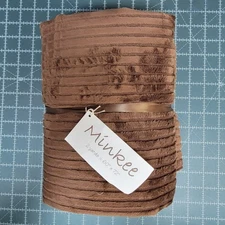 2 yds Minkee Fabric Brown "striped" 100% Polyester 60" x 72"