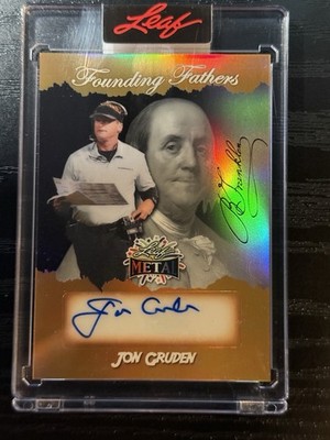 2026 Leaf Independence Day NFL Jon Gruden Auto Gold Refractor True #d 1/1