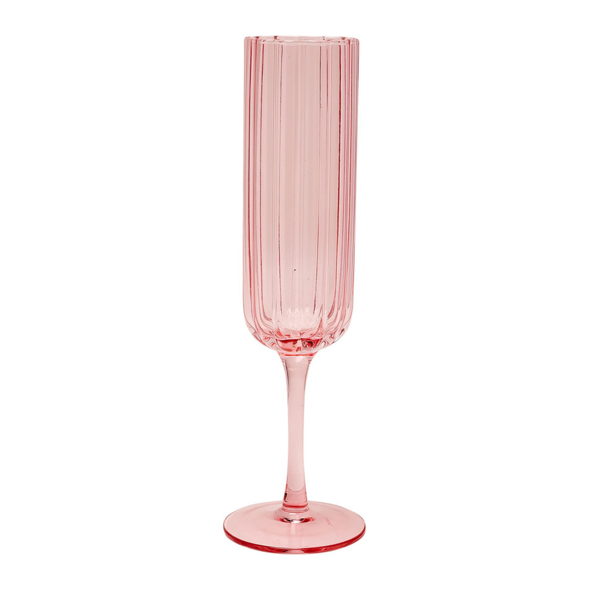 Hestia Unisex Pink Widdop Set Of 2 Scalloped Glass Champagne Flutes - Image 2