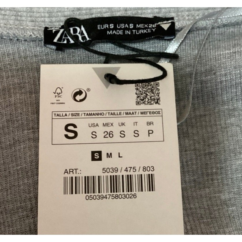 NEW Zara Grey Pearl Embellished Long Sleeve Stretch Crop Cardigan Sweater Top S thumbnail 3