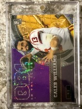 Caleb Williams 2023 Wild Card QB1 on the Clock Blue/Purple Sparkle 1/1 SSP