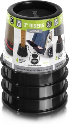 Bed Risers 3 Inch Heavy Duty Steel Reinforced Caster Holders Pack of 4 Supports